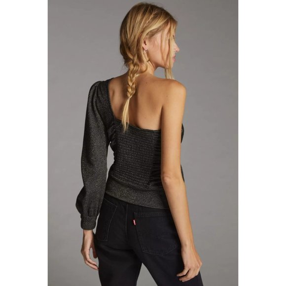 Anthropologie Current Air Bow-Tie One-Shoulder Top - Picture 3 of 7